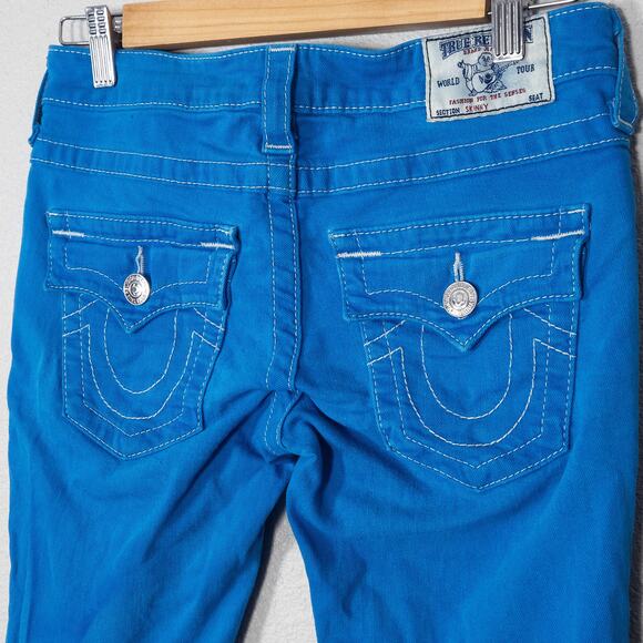 True Religion Women’s Jeans Flashcore Y2K Revival Cobalt Blue Skinny Stretch 26 - Picture 5 of 10